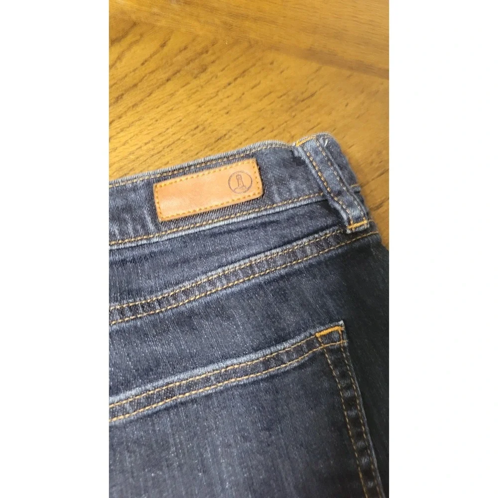 Lands' End Fit 3 Straight Leg Jeans Womens 14 Petite Dark Wash Denim Blue